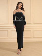 LOVE Aing Women's Sequin Backless Split Sleeve Bandage Evening Gown, Sexy Party Club Wedding Prom Dress